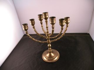 Antique Brass Metal Rotating Candle Holder,  Candelabra,  Unique And Unusual photo