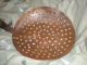 Antique Wrought Iron & Copper Large Primitive Skimmer Strainer Ladle Spoon Metalware photo 2