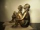 Rare Art Deco French Bathing Beauties Female Spelter Cast Metal Bookends Metalware photo 1
