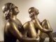 Rare Art Deco French Bathing Beauties Female Spelter Cast Metal Bookends Metalware photo 5