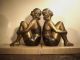 Rare Art Deco French Bathing Beauties Female Spelter Cast Metal Bookends Metalware photo 6