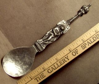 Vintage Hand Crafted Hammered Pewter Serving Spoon - Herrens Välsignelse Sweden photo