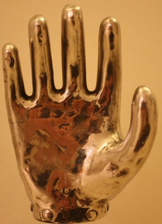 One Industrial French Machine Age Metal Hand/glove Mold C.  1900 - 40 photo