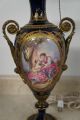 2 Antique Victorian Lamps Vase French Romantic Lighting Urn Hand Painted Pair Lamps photo 1
