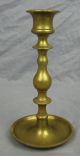 18th Century English? Brass Candlestick With Drip Tray Metalware photo 1