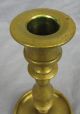 18th Century English? Brass Candlestick With Drip Tray Metalware photo 2