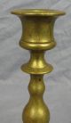 18th Century English? Brass Candlestick With Drip Tray Metalware photo 4