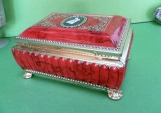 Vintage French Tin Rococco Embossed Box : Great Shape photo