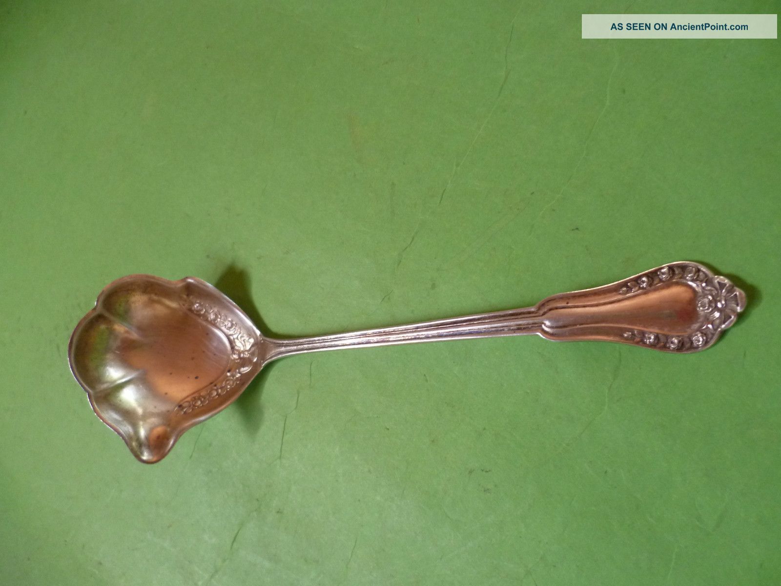 Vintage French Fine Silverplate Cream / Sauce Spoon Metalware photo