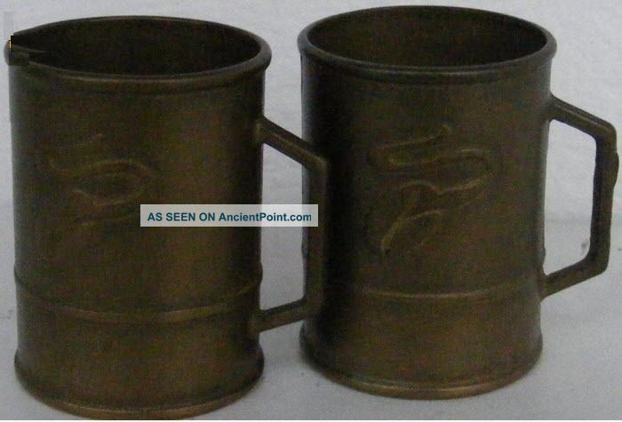 Antique Brass Coffee Measuring Cups From Transylvania - Certified Appraisal Metalware photo