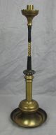 Pair Of Tall Antique Brass & Wrought Iron Candle Sticks Metalware photo 1
