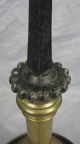 Pair Of Tall Antique Brass & Wrought Iron Candle Sticks Metalware photo 3