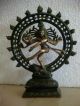 Vintage Dancing Shiva Amazing Green Antique Finish Brass Statue Of Natraj Metalware photo 2