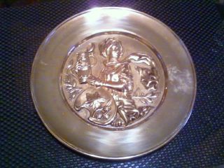 Vintage? Garanted Massiv Messing Lacared Decorative Brass Plate Made In Italy photo