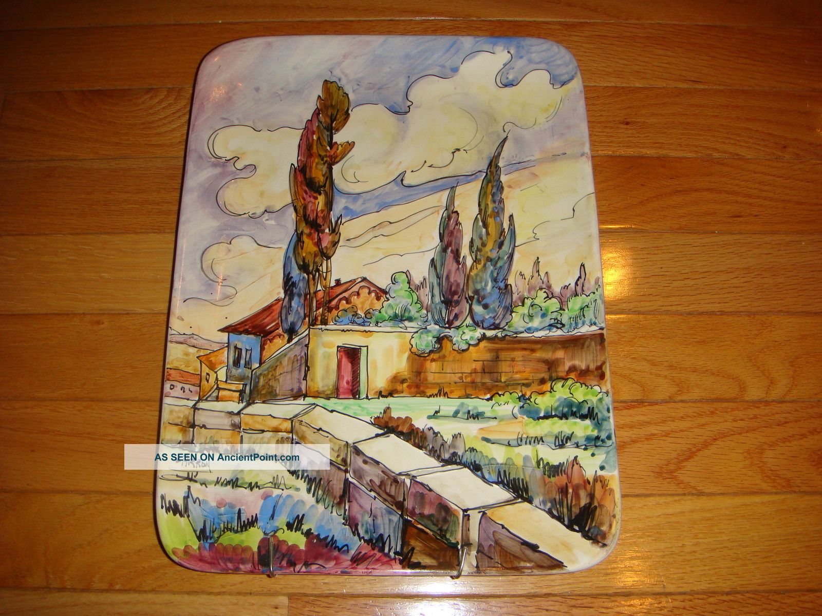 Italy/porcelain Signed/numbered Art Plaque 10.  25x14 Painted Landscape Other photo