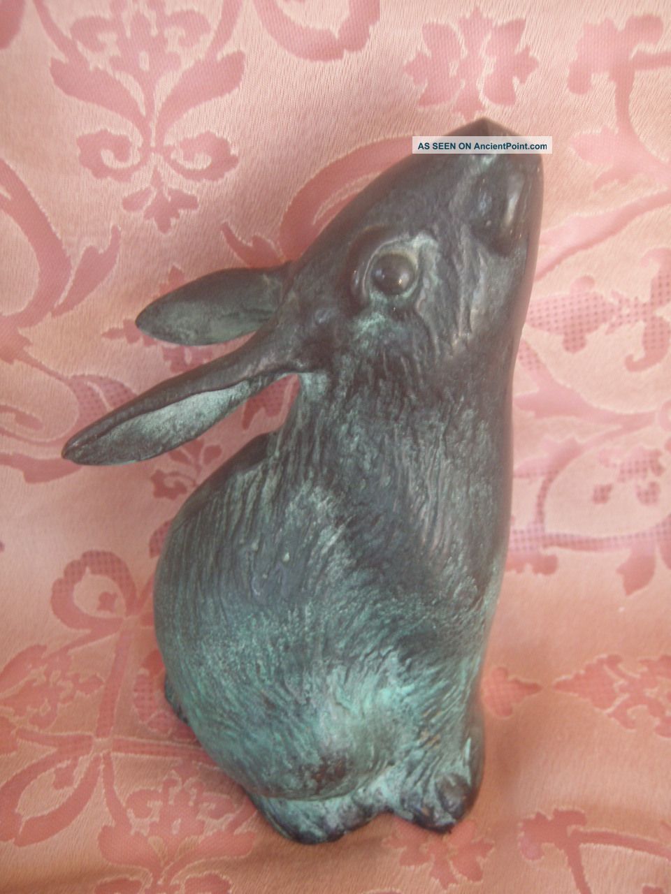 Vintage Rabbit,  Hare Bronze Figurine With Detail Metalware photo