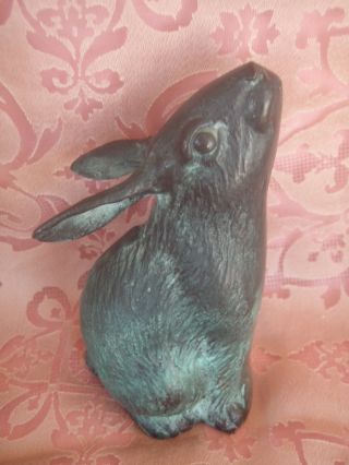 Vintage Rabbit,  Hare Bronze Figurine With Detail photo