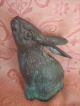 Vintage Rabbit,  Hare Bronze Figurine With Detail Metalware photo 1