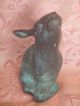 Vintage Rabbit,  Hare Bronze Figurine With Detail Metalware photo 4