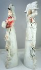 Pair Antique Porcelain Victorian French Lady Man Figurine Napoleon & Josephine? Figurines photo 11