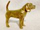 Antique Hound Dog Statue Figurine Gold Gilt On Metal Fine Small Hunting Dog Metalware photo 1