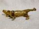 Antique Hound Dog Statue Figurine Gold Gilt On Metal Fine Small Hunting Dog Metalware photo 2
