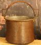 Antique Copper Kettle With Iron Handle And Very Ornate Bent Design On Handle Metalware photo 1