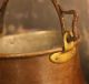 Antique Copper Kettle With Iron Handle And Very Ornate Bent Design On Handle Metalware photo 3