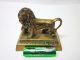 Antique Historical Lion Statue French Exquisite 1815 Battle Waterloo Solid Brass Metalware photo 1