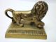 Antique Historical Lion Statue French Exquisite 1815 Battle Waterloo Solid Brass Metalware photo 2