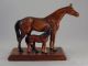 1940s Cast Iron Decorative Figurine Horses Mare Foal Metalware photo 1
