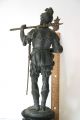 Ansonia Warriors Antique Spelter Knights Statues With Swords & Axe 15 