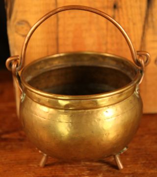 Antique Brass Pot Copper Handle photo