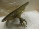 Antique Heavy Bronze Dragon Tazza Parts Figural Base Metalware photo 1