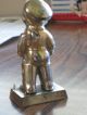Antique Silver Man W/ Hat & Pipe Statue Figural Paperweight Japan 3.  5 