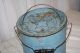 Vintage Painted Blue Minnow Full Floating Bucket Or Pail Shabby Decor Vessel Metalware photo 1