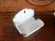 Antique French Enamel Shabby White Soap Dish Metalware photo 1