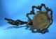 Antique Cast Iron Wall Candle Holder / Lamp Base Marked 12a With Bracket Metalware photo 2