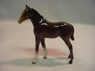Old German Allach? Porcelain Brown Hand Painted Horse Figurine photo