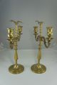 Antique Americana Brass Candlestick/holder Eagle Decor 2 Arm A Pair Metalware photo 11