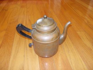 Vintage Copper Coffee Pot W/ Wooden Handle photo