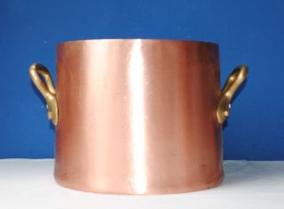 Antique Huge Heavy Belgian Copper / Brass Pot Diameter 13 1/2 Thickness 3,  5 Mm photo