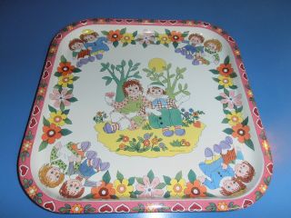 Rare Daher Decorated Ware Tin Tray Raggedy Ann & Andy England Pritchard 13 1/2 