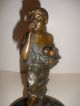 Antique Listed Franz Iffland German 19/20thc Boy Bronze Sculpture Metalware photo 1