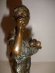 Antique Listed Franz Iffland German 19/20thc Boy Bronze Sculpture Metalware photo 2