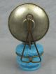 Antique Blue Milk Glass Base Miniature Lamp With Reflector Lamps photo 4