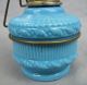 Antique Blue Milk Glass Base Miniature Lamp With Reflector Lamps photo 7