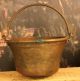 Circa 1840 ' S Antique Cast Copper Pot With Ornate Twist Wrought Iron Handle Metalware photo 4