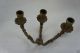 Antique Brass Triple Wall Sconce/candlestick Metalware photo 2