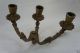 Antique Brass Triple Wall Sconce/candlestick Metalware photo 3